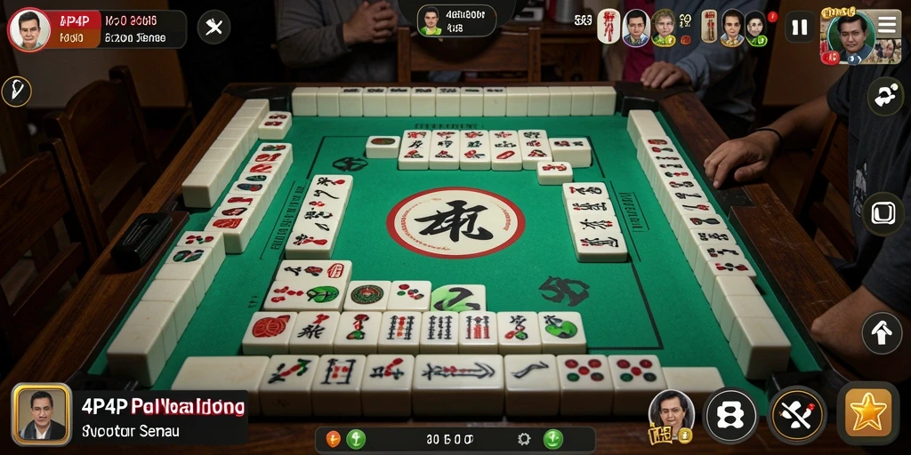 Gameplay Mahjong menarik di 4P4P dengan grafis memukau.
