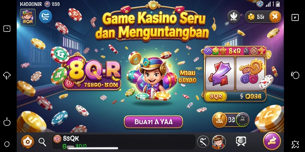 Screenshot gameplay menarik di 8QR dengan berbagai permainan Kasino.