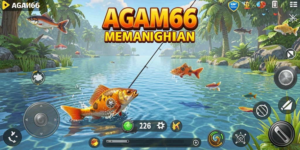 Tampilan gameplay AGAM66 yang menampilkan suasana memancing yang mendebarkan.