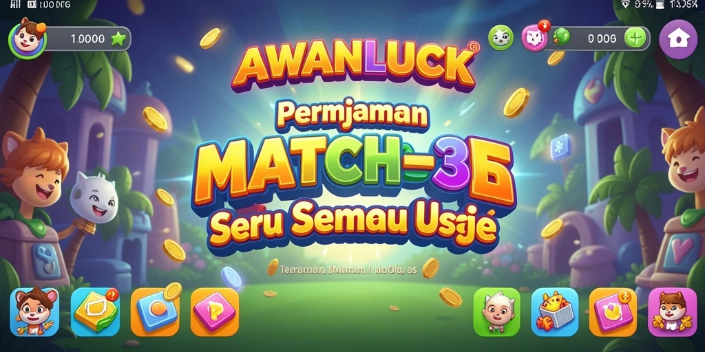 Tangkapan layar gameplay seru dari AWANLUCK dengan tantangan Match-3 yang menarik.