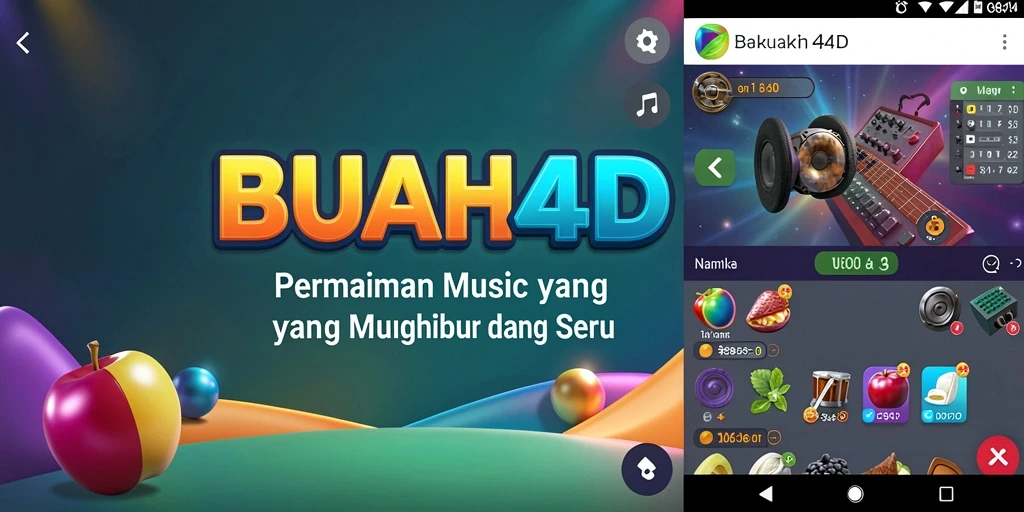 Tampilan utama gameplay BUAH4D dengan berbagai pilihan lagu.
