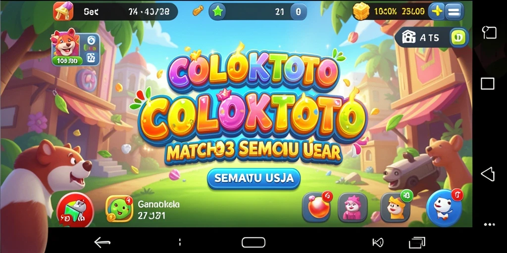 Screenshot gameplay COLOKTOTO menampilkan keseruan mencocokkan objek Match-3.
