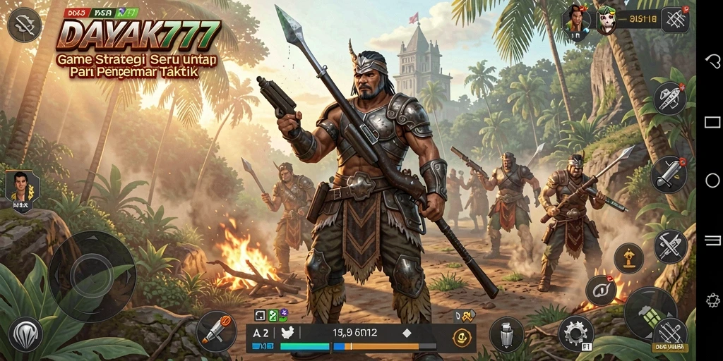Tangkapan layar utama <strong>DAYAK777</strong> menampilkan aksi strategis yang mendebarkan.