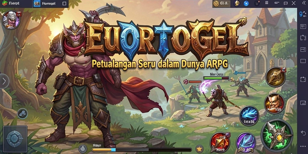 Menggambarkan aksi seru dalam gameplay ARPG EUROTOGEL.