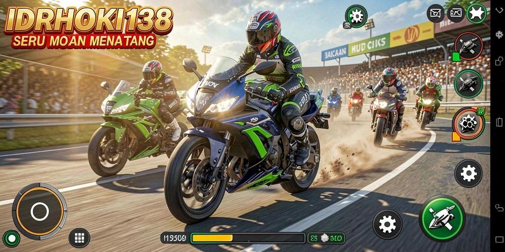 Gameplay mendebarkan dari IDRHOKI138 yang menunjukkan adrenalin balap motor.