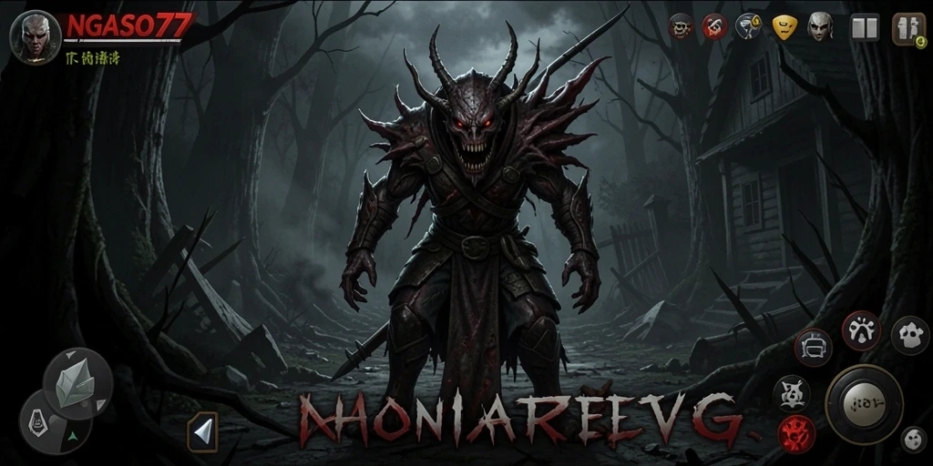 Tampilan gameplay NGASO77 yang mengerikan dan menegangkan.