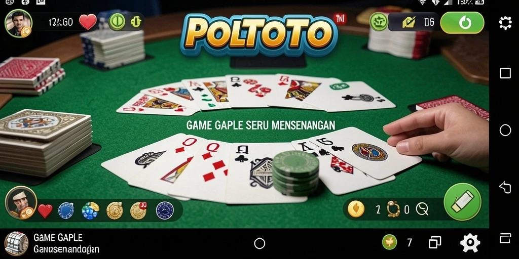 Tampilan menarik dari gameplay Gaple di POLOTOTO.