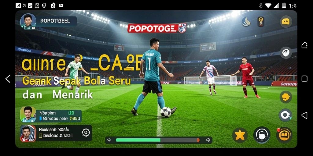 Screenshot gameplay seru dari POPOTOGEL yang menunjukkan pertandingan sepak bola yang menegangkan.