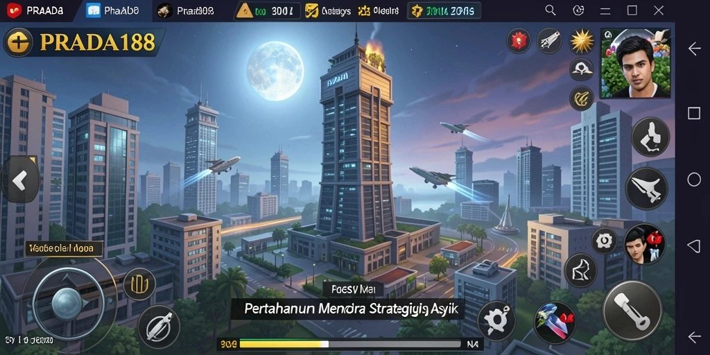 Tampilan seru gameplay Tower Defense PRADA188 dengan menara yang strategis.