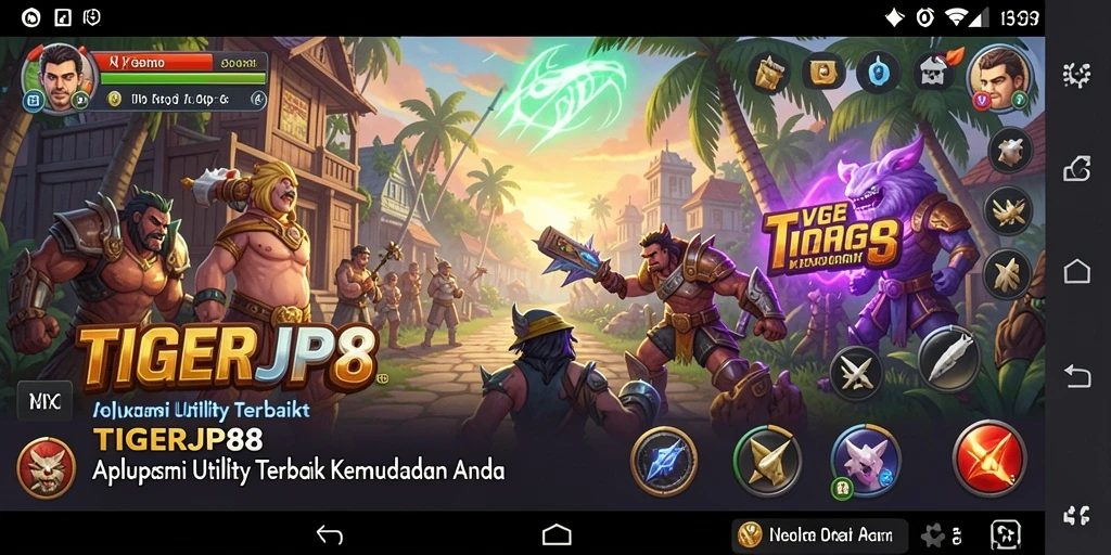 Screenshot utama TIGERJP88 menampilkan antarmuka aplikasi Utility yang user-friendly.