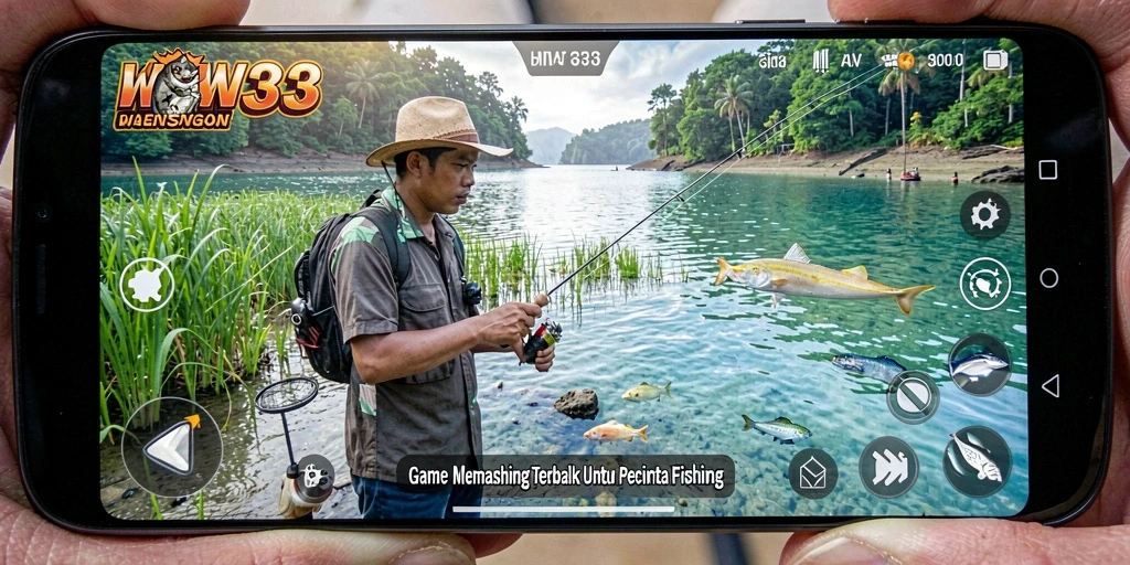 Gameplay WOW33 menampilkan pengalaman memancing yang interaktif dan menarik.